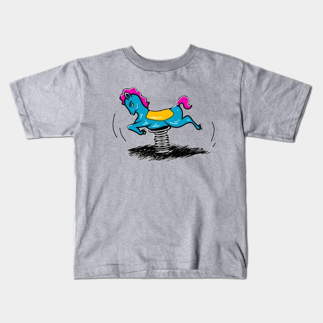 Sad playground horse Kids T-Shirt by Kyradem
